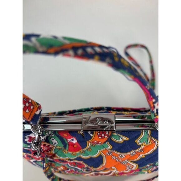 Vera Bradley Cotton Carson Mini Shoulder Bag With Vibrant Floral Paisley Pattern - Picture 11 of 12